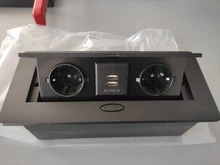 Enchufe DE escritorio toma DE corriente 2 3 DE EU FR con carga USB lenta emergente cubierta DE aleación DE aluminio plateado negro para sala DE reuniones enchufe pared,enchufes para pared,toma de corriente ,tomacorrien