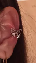 MENGJIQIAO-Clips de Metal con forma de mariposa para mujeres y niñas, joyería de oreja de cartílago falsa, sin Piercing