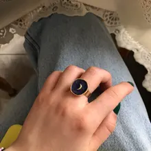 De moda de aleación de gota de aceite de amor Luna rayo anillos redondos dedo mujer anillos de joyería de mujer de boda regalos para fiesta