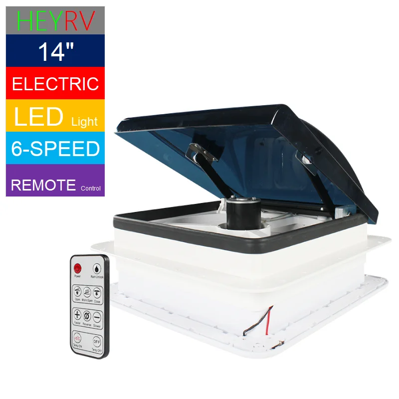 Heyrv New 12vdc 14" Ce Cert Electric Control Rv Roof Vent Fan With