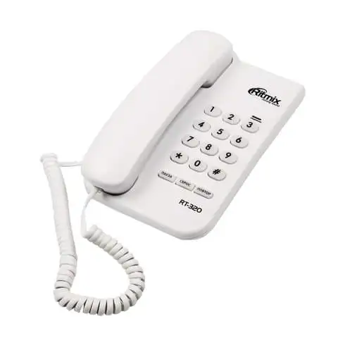 Телефон RITMIX RT-320 white световая индикация звонка блокировка набора ключом белый