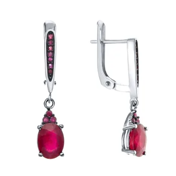 

Silver earrings with Ruby
