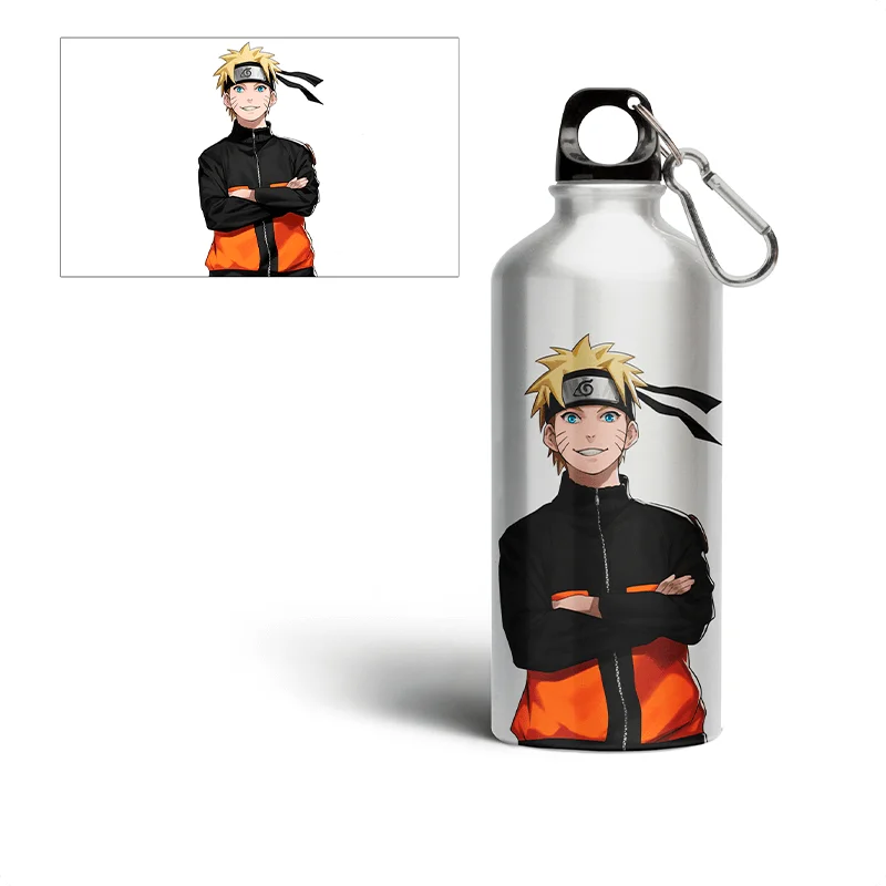 Anime Naruto print water bottle, No. 2, aluminum bottle, anime accessories, Sport bottle, Water bottle sport, school water bottle, Bicycle bottle, Water bottle, Bottle for water, Flask, Hip flask, Bottle, Water flask