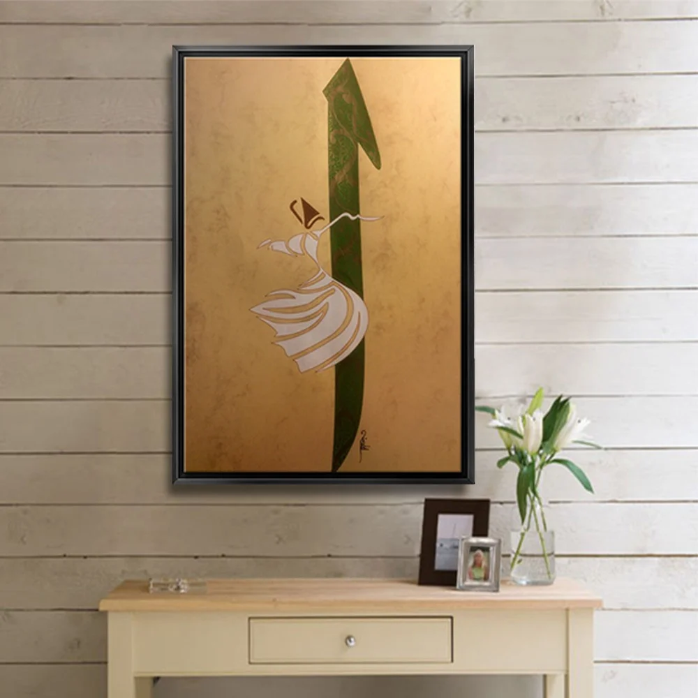 40x60 siyah cerceveli dini kanvas tablo