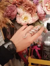 1 Uds serpiente anillo Cobra forma Retro Punk muy grandes espíritu anillo abierto anillo temperamento ajustable anillo de la joyería