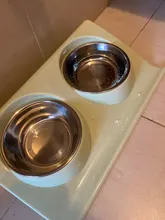 Double Dog Cat Bowls Separate type Dual Purpose Stainless Steel PP Pet Food Water Feeder