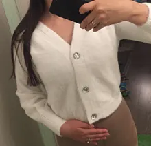DEAT-cárdigan de punto liso con botones para mujer, Jersey holgado de manga larga con cuello en V, moda de otoño y primavera 2021, 13T281