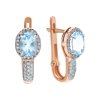 

Gold earrings with Topaz and cubic zirconia sunlight sample 585