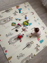 Estera de juego infantil brillante para bebés, 200cm x 180cm x 1cm, almohadilla plegable para gatear, XPE, para el hogar, exteriores, juego de rompecabezas impermeable
