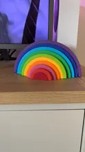 1Set bebé Arco Iris colores de silicona apilar juguetes Montessori creativo juguetes libres de bisfenol A de silicona de grado de alimentos de la educación temprana y regalos de los niños