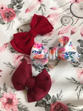 Conjunto de 3 unidades de lazos florales para bebé, diadema de lunares con lazo, diademas de algodón para niña, accesorios para el cabello para niña