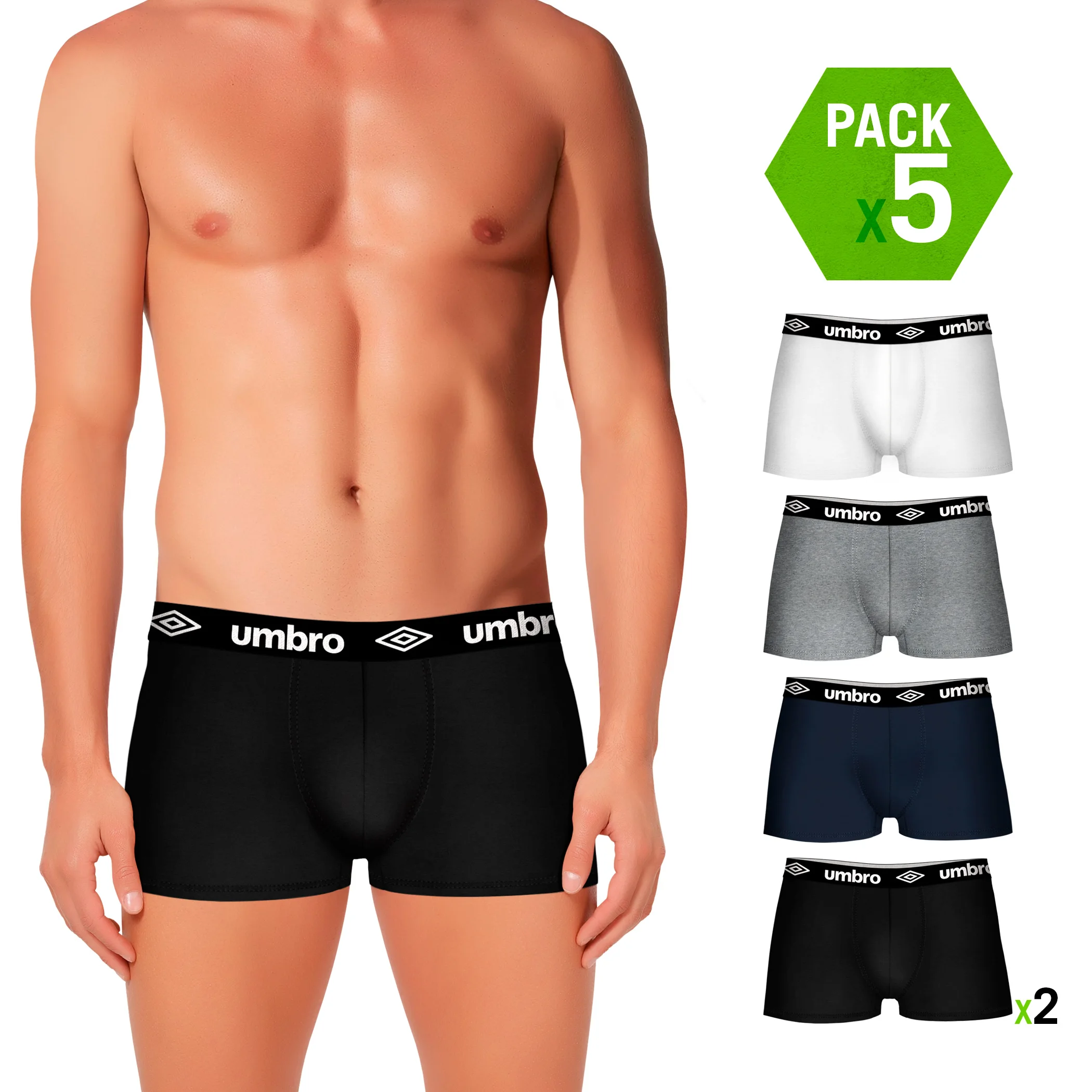 UMBRO трусы-боксеры Timpo; 5 шт. в упаковке; разные цвета