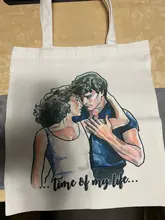 Bolso de compras con estampado de dibujos animados para niñas, bolsa de mano con estampado de baile sucio, Hip Hop, informal, a la moda