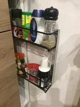Estante de especias de montaje en pared, organizador de 1/2 paquetes de estantes colgantes de Metal de una sola capa, organizador de condimentos para puerta, armario, despensa