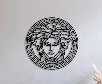 

Metal Wall Decor and Art, Medusa Face in Silent, Greek Mythology Metal Art, home Office Decoration Bedroom Living Room Decor