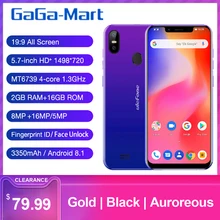 Мобильный телефон Ulefone S10 Pro, 5,7 HD+ 19:9, 2 Гб ОЗУ, 16 Гб ПЗУ, 16 МП, Android 8,1, MT6739WA, четырехъядерный, разблокировка лица, 4G, смартфон