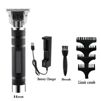 

Vintage Oil Head Carving Hair Trimmer Electric Clipper USB Carbon Steel T-Shaped Rounded Cutter Head Strong Motivation Haircut