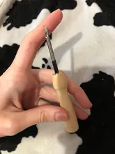 Bolígrafo para bordar y tejer, para manualidades, enhebrador de aguja, mango de madera, herramientas y accesorios de costura