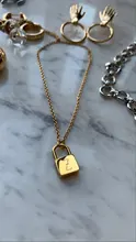 Lock Necklace Old Birthday-Gift Tarnish-Free Personalised Stainless-Steel Gold-Plated