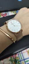 La Rosa Oro 1 Set pulsera reloj del cuarzo de Japón creativo diseño impermeable de malla de acero inoxidable relojes reloj femenino