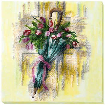

Amv-032 set for embroidery with beads 'Umbrella and тюльпаны' 20*20 cm