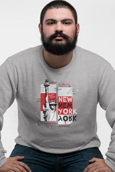 

Angemiel Wear New York Peace Statue Gray Men 'S Sweatshirt