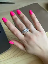 Huitan-anillos de promesa de amor para mujer, joyería de boda, cristal cuadrado pavimentado, circonita, anillo de compromiso de boda elegante, nuevo