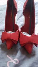 2021 de moda delicada dulce Bowknot zapatos de tacón alto sin un lado tacones puntiagudos para mujer dedo del pie 10,5 CM Zapatos de vestir