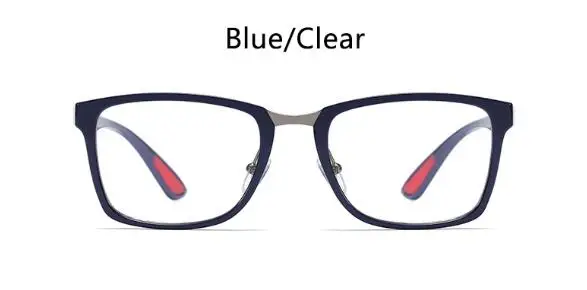 blue clear Новейшие мужские оптические оправы TR90 прозрачные линзы без рецепта очки Роскошные винтажные квадратные очки - Цвет оправы: blue clear