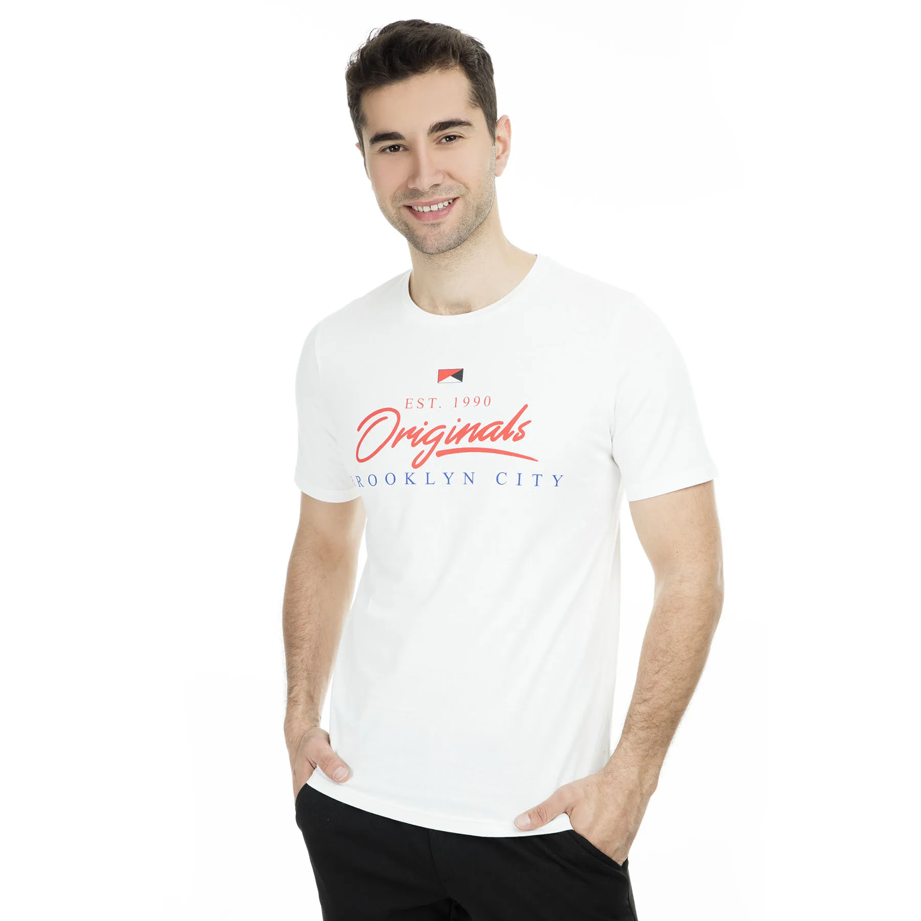 Крем Jack& Jones Originals Jorart Sign Tee Ss Crew Neck T shirirt 121499321 - Цвет: Крем