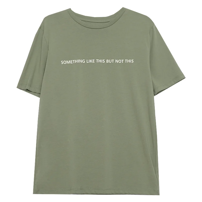 Short Sleeve Slogan Tee Shirt Women Crew Neck Cotton T-Shirts Brief | Женская одежда
