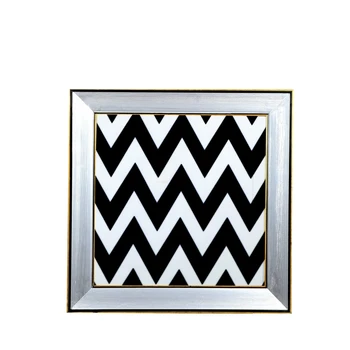 

Canvas Painting Zigzag with Silver Painted Glass 51 * 51 cm