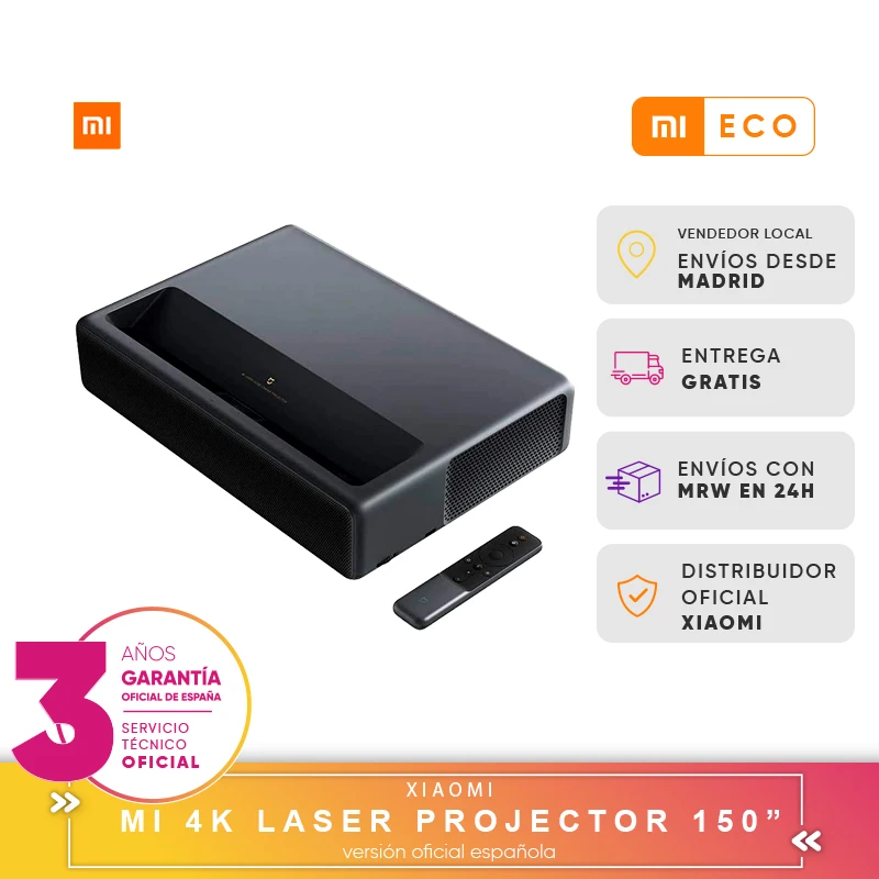 Xiaomi Mi Projecteur Laser 150 "portable Projecteur Full HD 4K lumière Laser ALPD 3.0 contraste