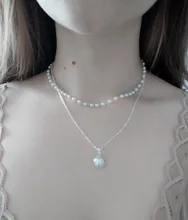 SUMENG-gargantilla de perlas Kpop para mujer, collar bonito de doble capa, colgante de cadena para mujer, regalo para niñas, joyería 2021