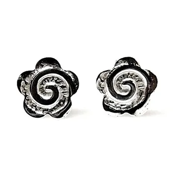 

Sterling silver earrings flower 925m 10mm. Spiral [AB2644]