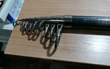 Conjunto de caña de pescar telescópica, engranaje giratorio de carrete de pesca, carrete y caña de pescar
