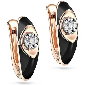 

Kabarovsky earrings with 2 diamonds in red gold