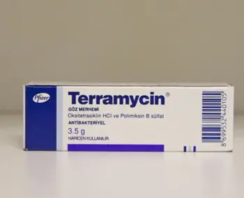 

Terramycin Ophthalmic Ointment w / Polymyxin B Sulfate, 3.5 g (1/8 oz) conjunctivitis Eye Infection Treatment For People / Anim