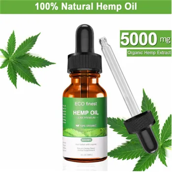 

30ml Organic Hemp Oil for Pain Relief Help Sleep Aid Anti Stress 1000/5000mg Hemp Extract Drops ECO Finest Facial Body Skin Care
