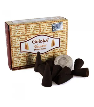 

Goloka Incense Cones - Chandan - 12 units - Includes Base