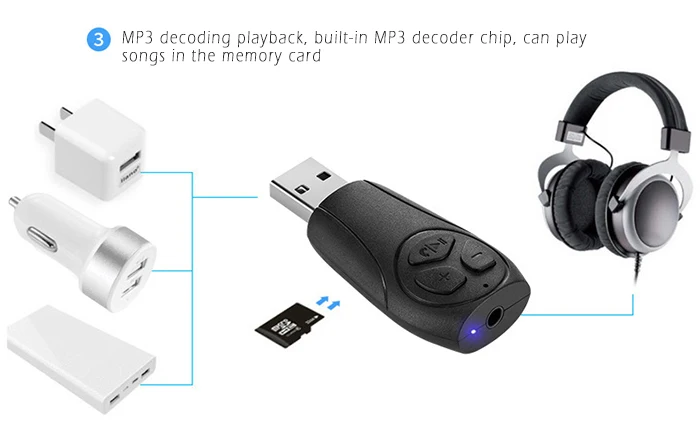 USB Bluetooth U диск aux Bluetooth динамик, гарнитура, радио, беспроводной Bluetooth приемник