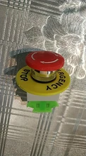 Interruptor de botón de parada de emergencia, equipo de elevación, bloqueo automático, tapa roja tipo seta 1NO 1NC DPST, CA 660V 10A