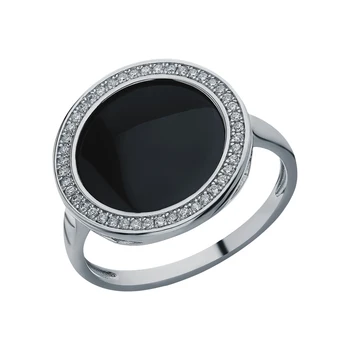 

Silver ring with ceramics and cubic zirconium sunlight