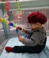 Gorro de lana para bebé y niña, boina elástica de Color caramelo para bebé, gorros para niña de 1 a 4 años, 1 ud.