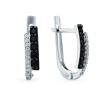 

Silver earrings with cubic zirconia sunlight sample 925 test