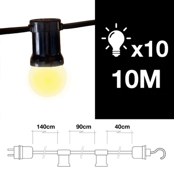 

GARLAND 10MTS 10 E27 lamp holder WITH HOOK END (OUTER)