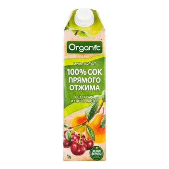 

Juice Organic мультифрукт direct Press. Vitamins and minerals. Sugar free and preservative, no GMO. 1L.
