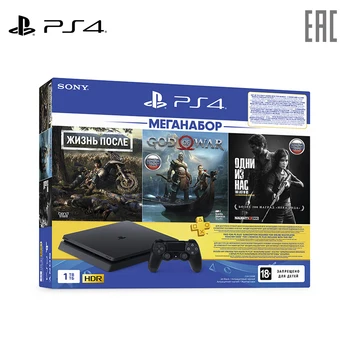 

ps4 Sony PlayStation 4 Slim game console (1TB, cuh-2208b) with 3 games (DG, Gow, Tlou) + subscription PS plus the 3 month
