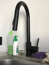 Sacar Sensor negro grifos De cocina De acero inoxidable De acero De inducción mixto grifo táctil Control lavabo grifo Torneira De KH1005R