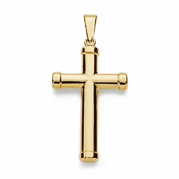 

Gold Cross Pendant 18k plain 28mm. Stick oval unisex
